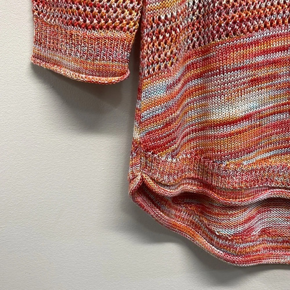 NWOT JohnPaulRichard Space Dyed Sweater Tunic 3/4 Sleeve Orange S - Picture 3 of 15